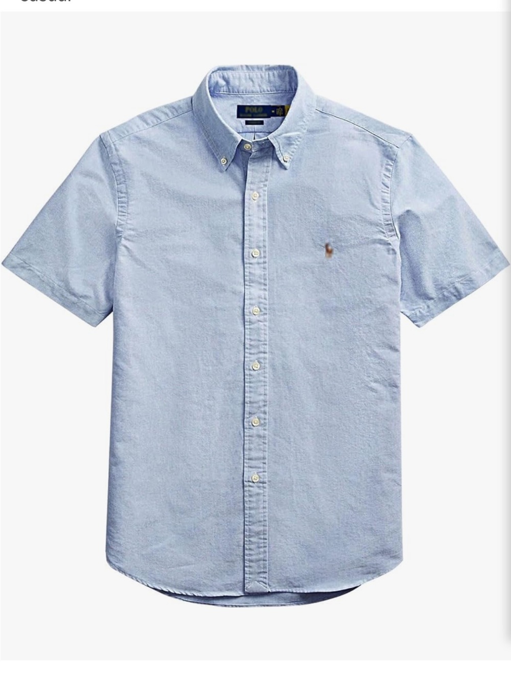 Polo Ralph Lauren‎ Shirt Men's XL Blue Denim Chambray Oxford Flesh Pony